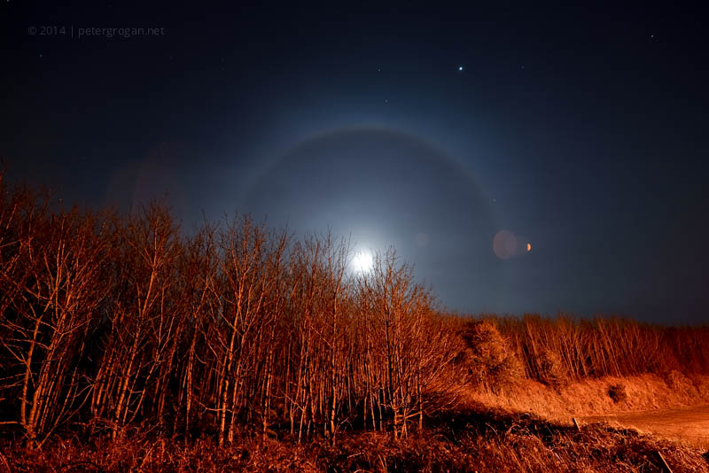 long exposure moon halo